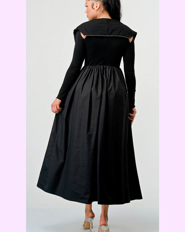 JOEY Zip Up Contrasts Long Dress