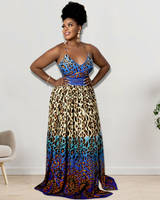 Baroque leopard maxi dress