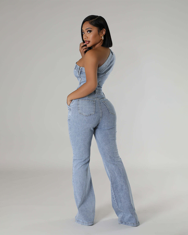 You Make Me Denim Jumpsuit