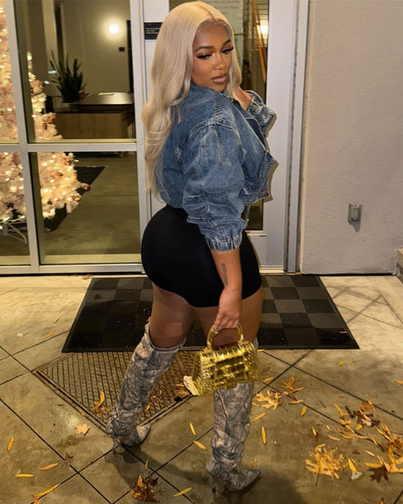 TrendLine Drawstring Denim Jacket