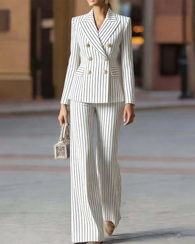 Office Chic Striped Blazer Set