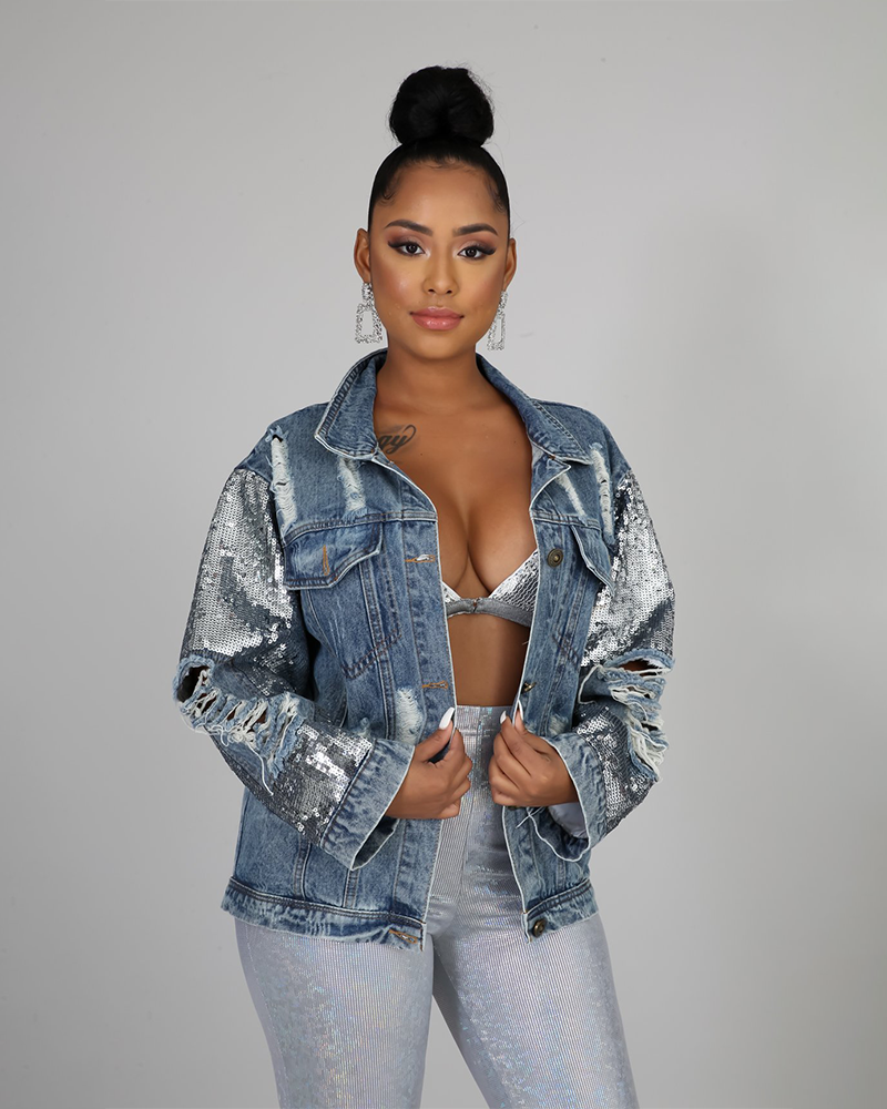 Sequin Denim Jacket