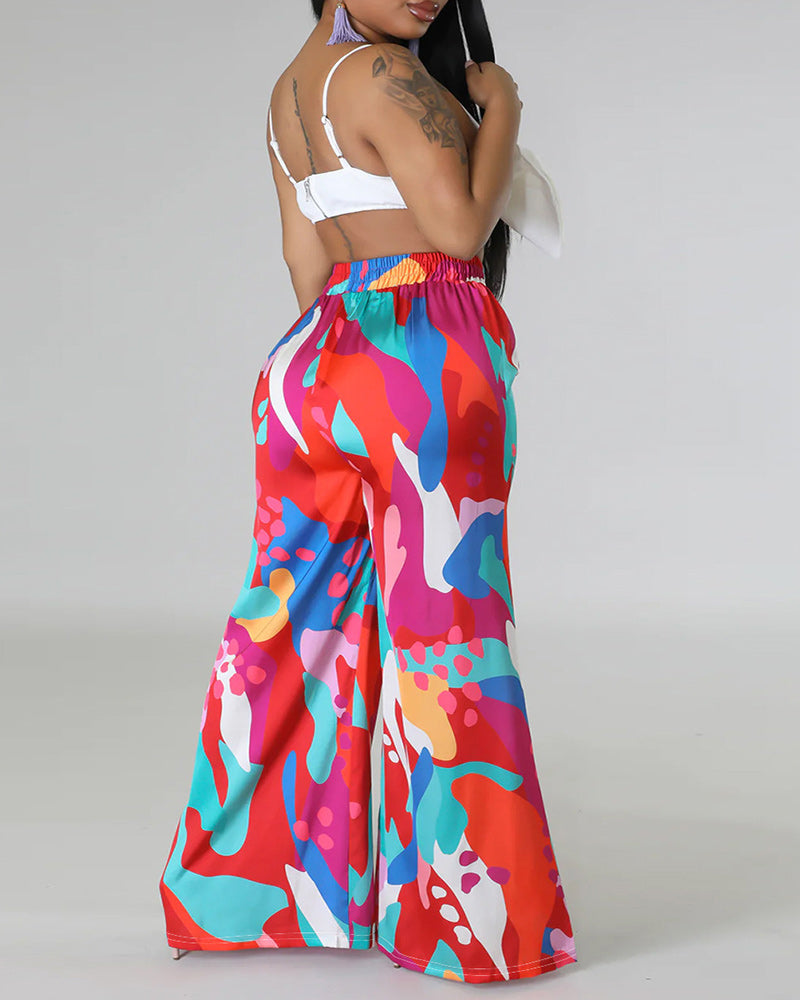 Casual Pocket Wide Leg Pants