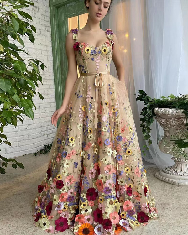 Embroidered Flowers Dress