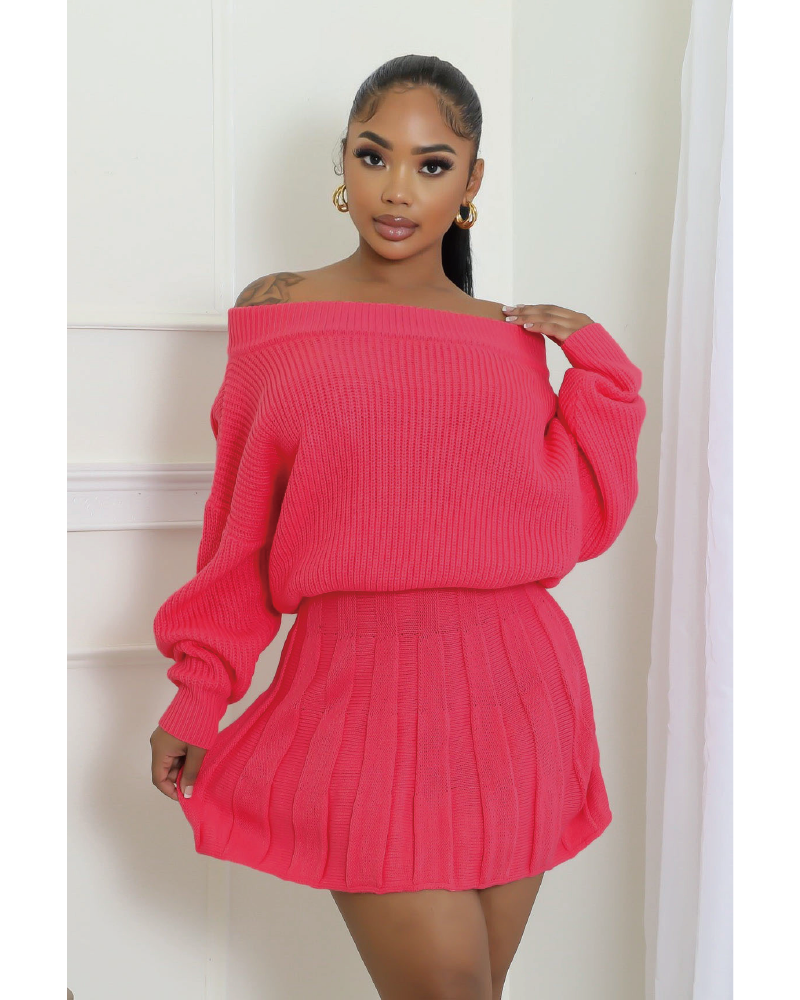 Girly Feels Sweater Skirt Set