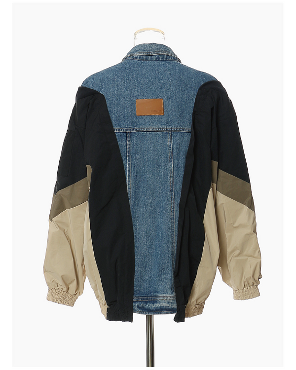 Faye Mixed Media Bomber Jacket