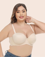 WOMEN'S FULL FIGURE UNDERWIRE CONTOUR MULTIWAY STRAPLESS BRA