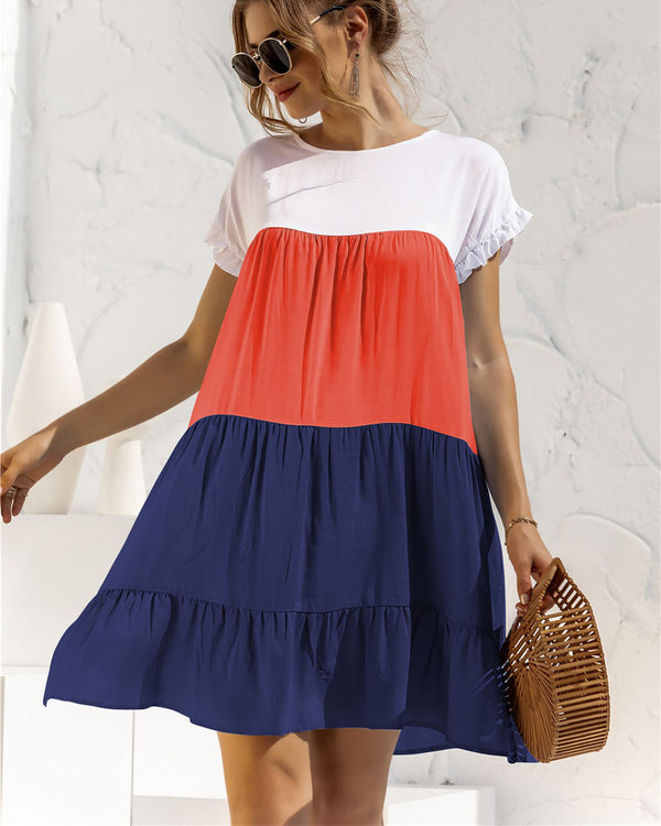 Tricolor Babydoll Dress