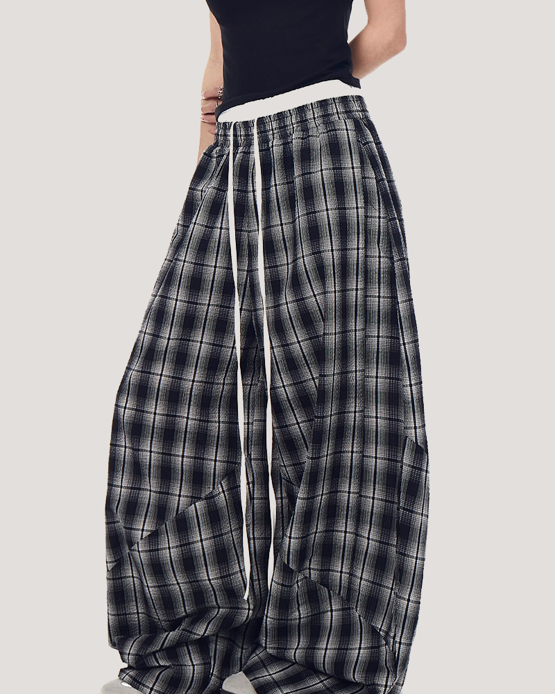 Vintage Plaid Street Sweatpants