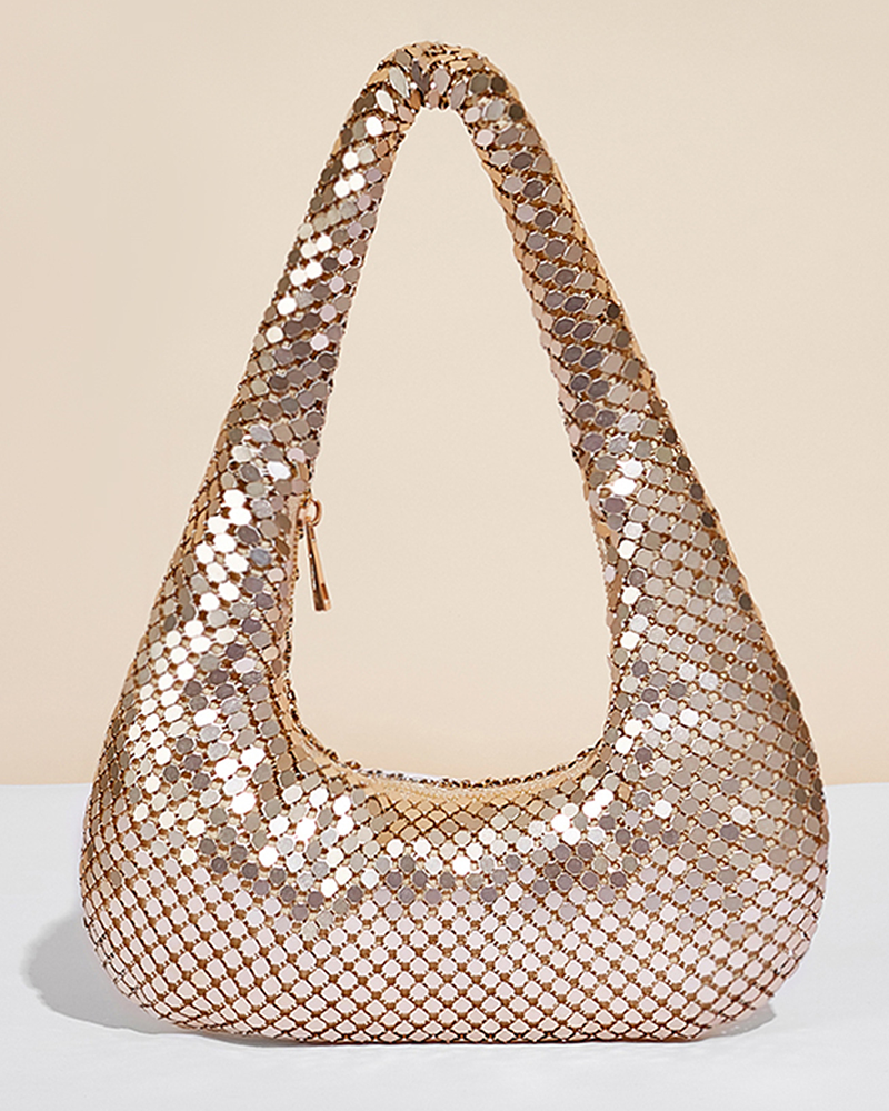 Shimmer slouchy shoulder bag