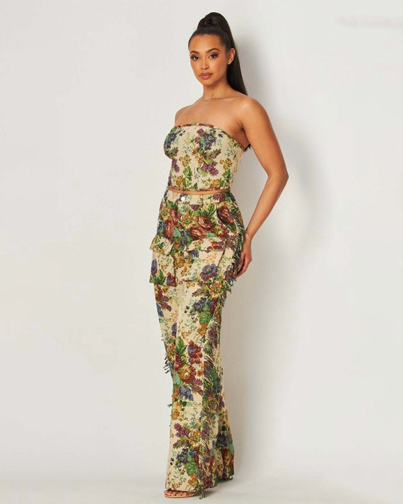 GARDENIA FLORAL PANTS SET