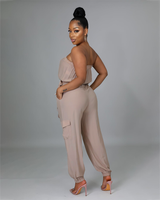 Pocket Design Belted Bandeau Jumpsuit