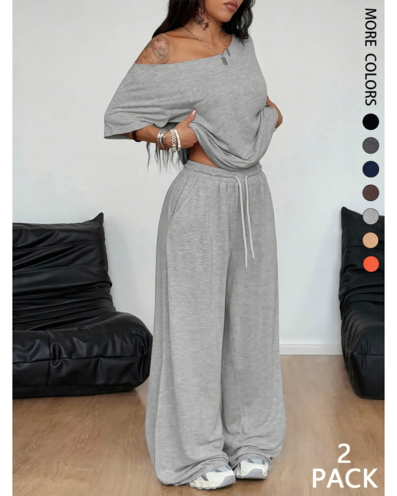 Chill Status Off Shoulder Pant Set