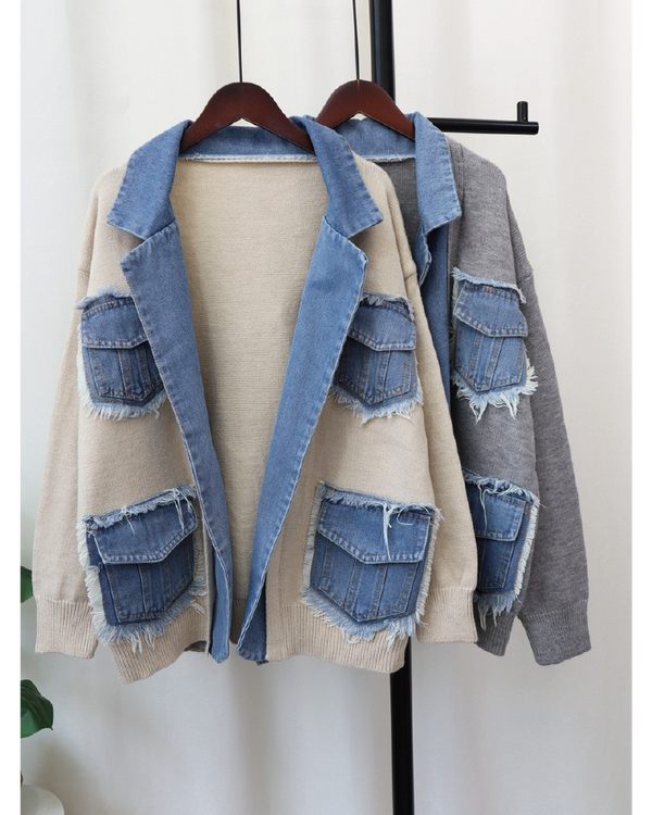 Denim Patchwork Blazer