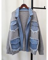 Denim Patchwork Cardigan