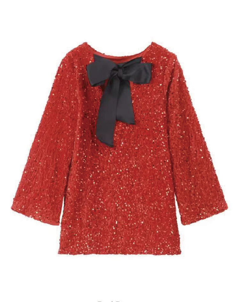 Sequin dress with bow