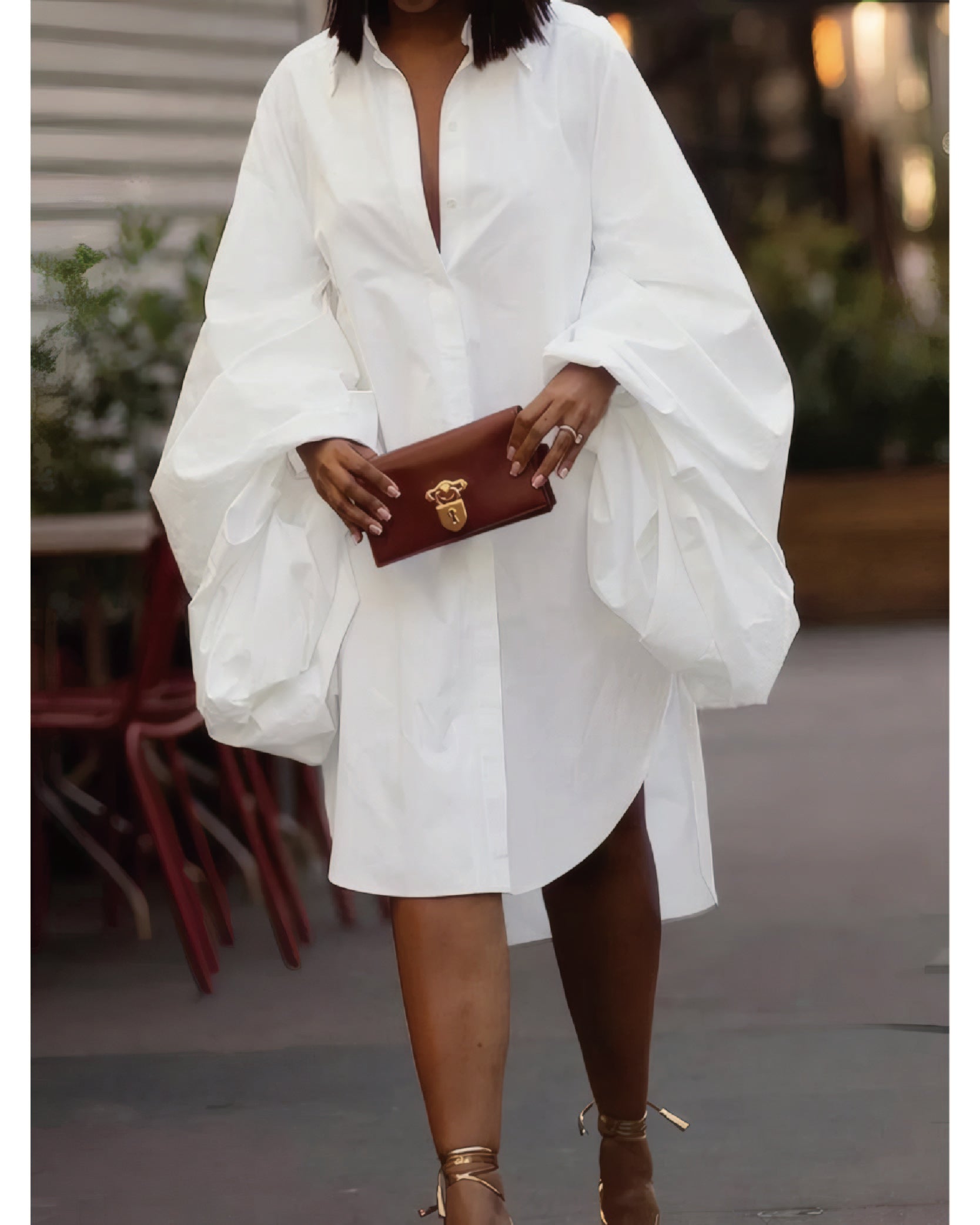 Ojai Bubble Sleeve Midi Dress