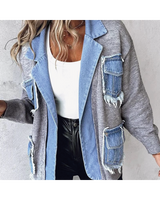 Denim Patchwork Cardigan