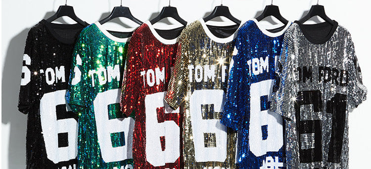 Glitter Sequin Shirt Dress