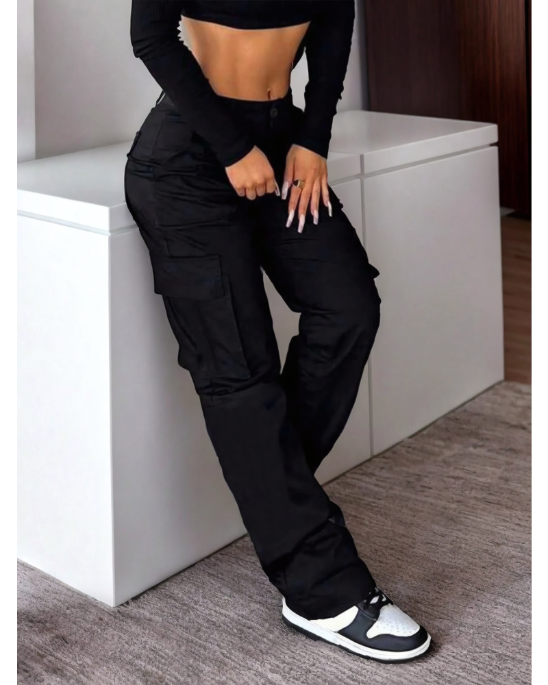 High Waisted Camo Cargo Pants