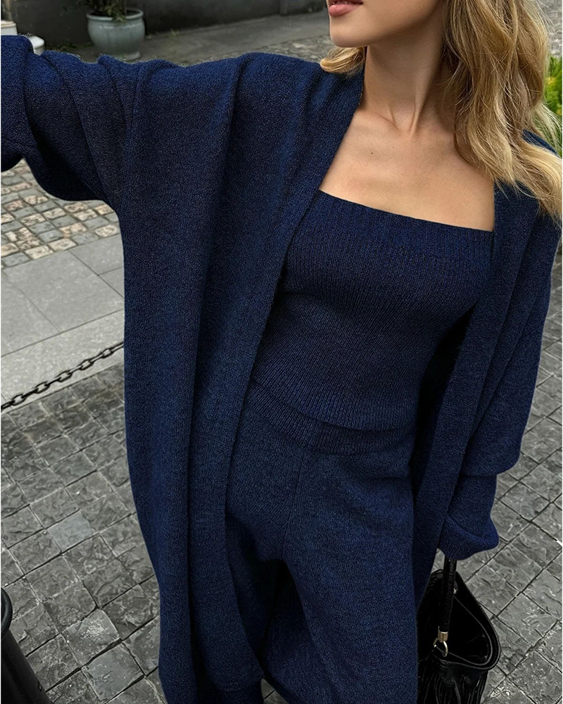 The Elegant Knit 3 Piece Cardigan Lounge Set