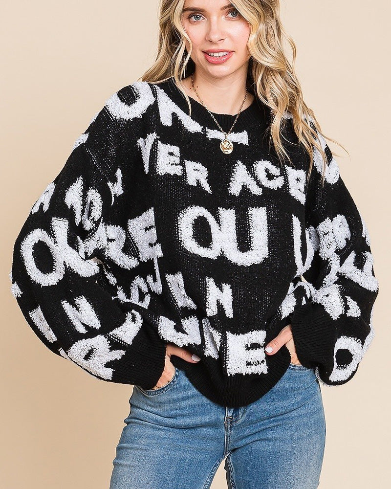 lettered oversized sweater