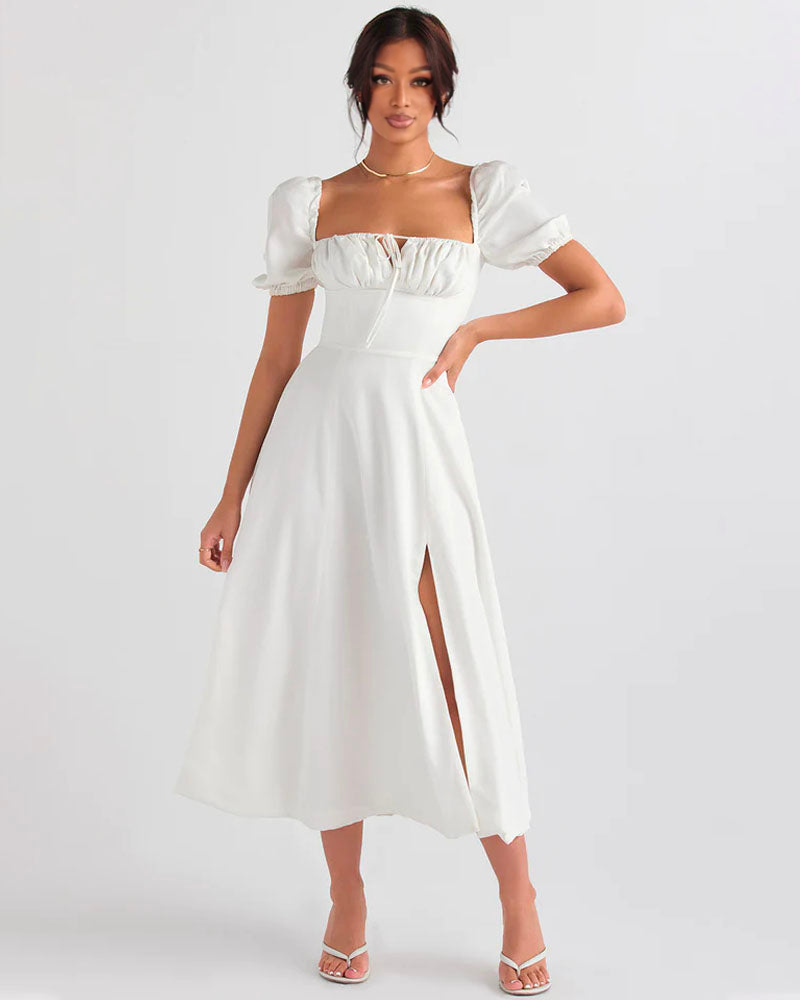 TALLULAH PUFF SLEEVE MIDI DRESS