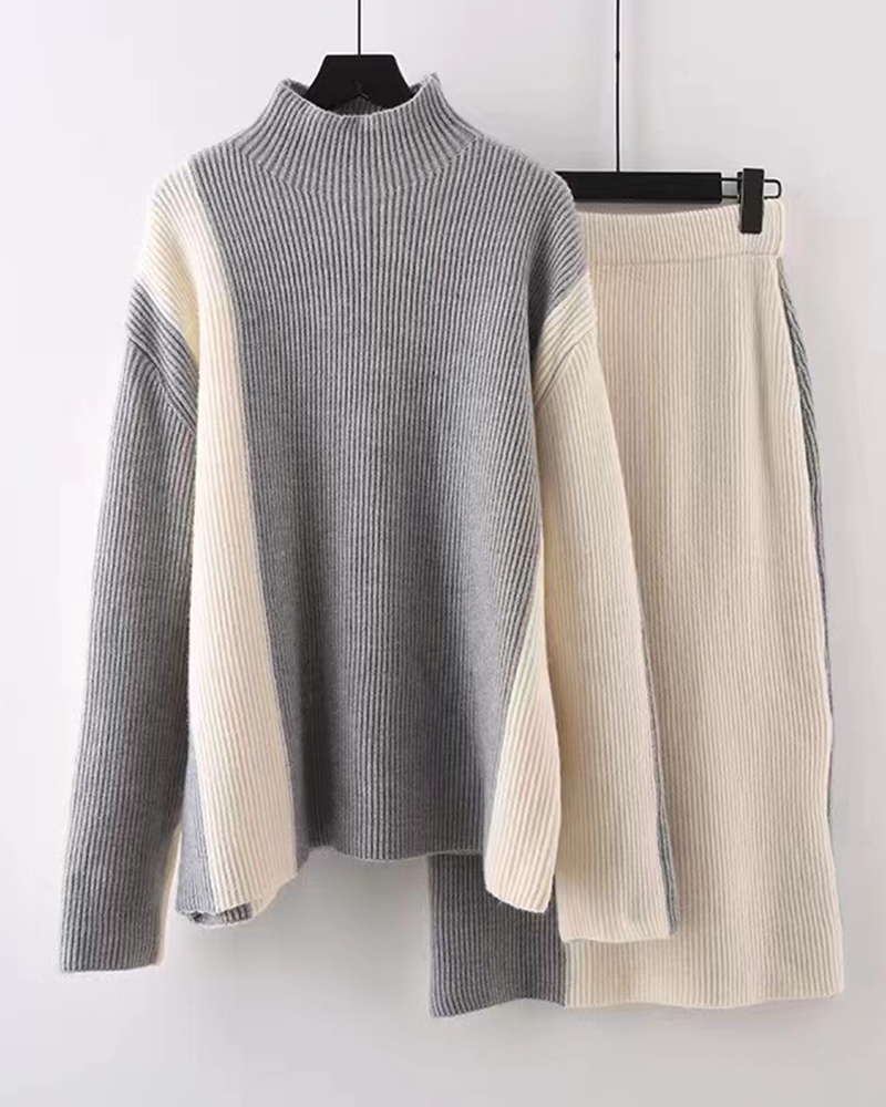 Glamourous Knit Skirt Set