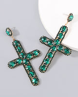 Crystal Cross Earrings