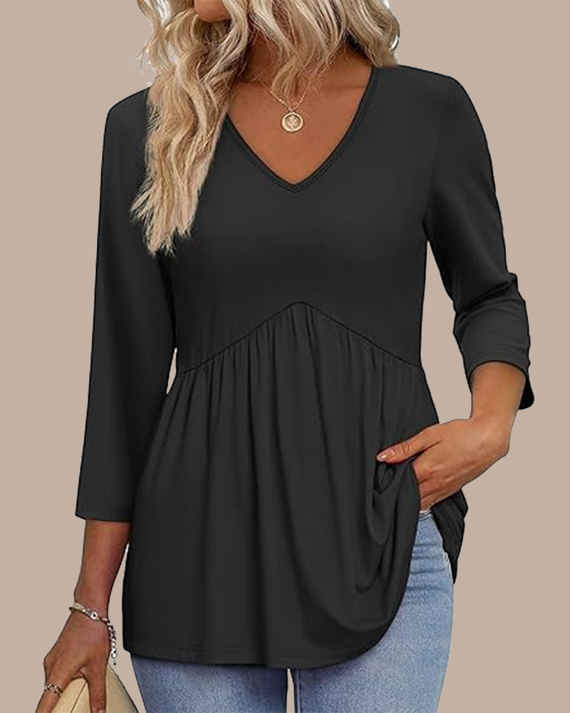 Effortless Style Print Babydoll Top