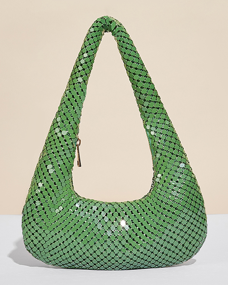 Shimmer slouchy shoulder bag