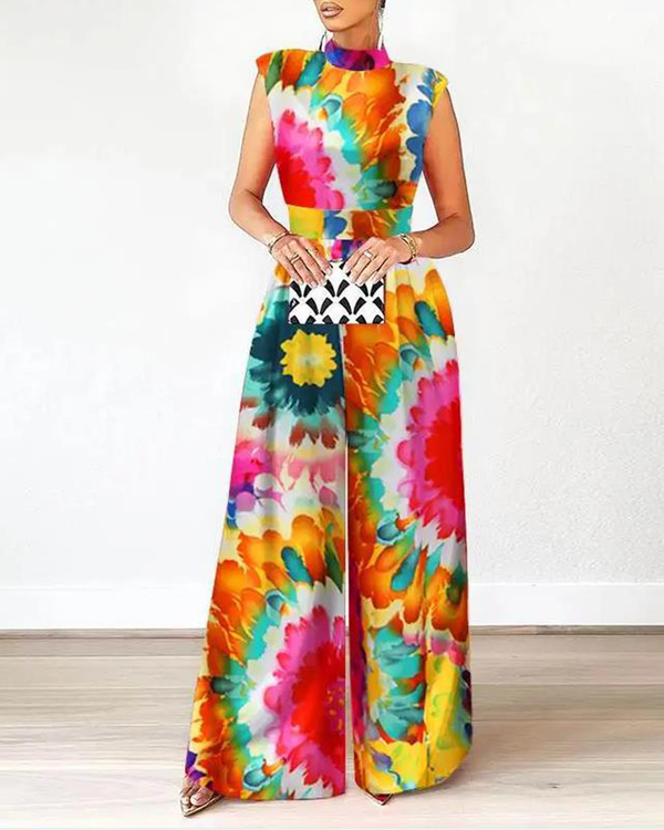 Rainbow Flower Jumpsuit