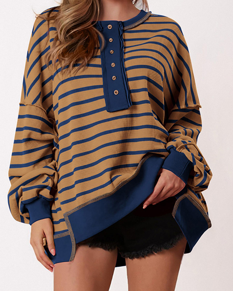 Parisian Stripe V-Neck Pullover