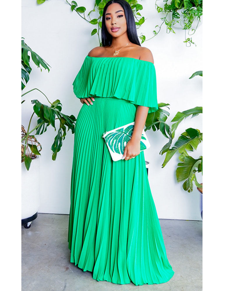 ELEGANT PLEATED DRESS