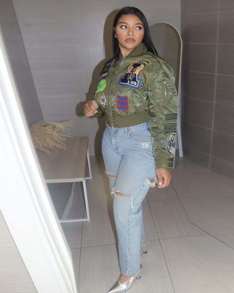 Embroidered Chill Bomber Jacket