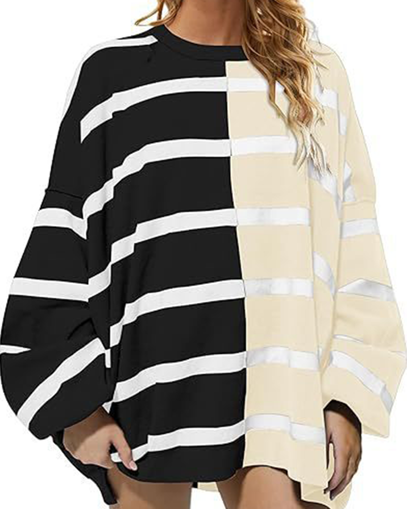 Stripe Vibe Knit Sweatshirt