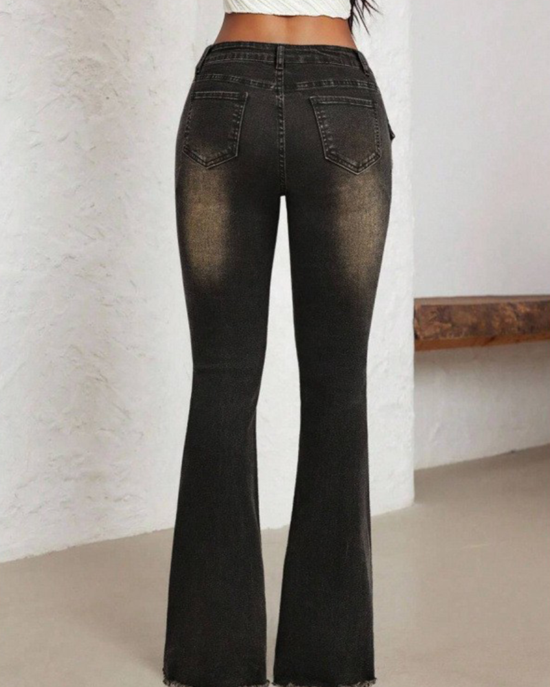 Gia Belted Flared Jeans