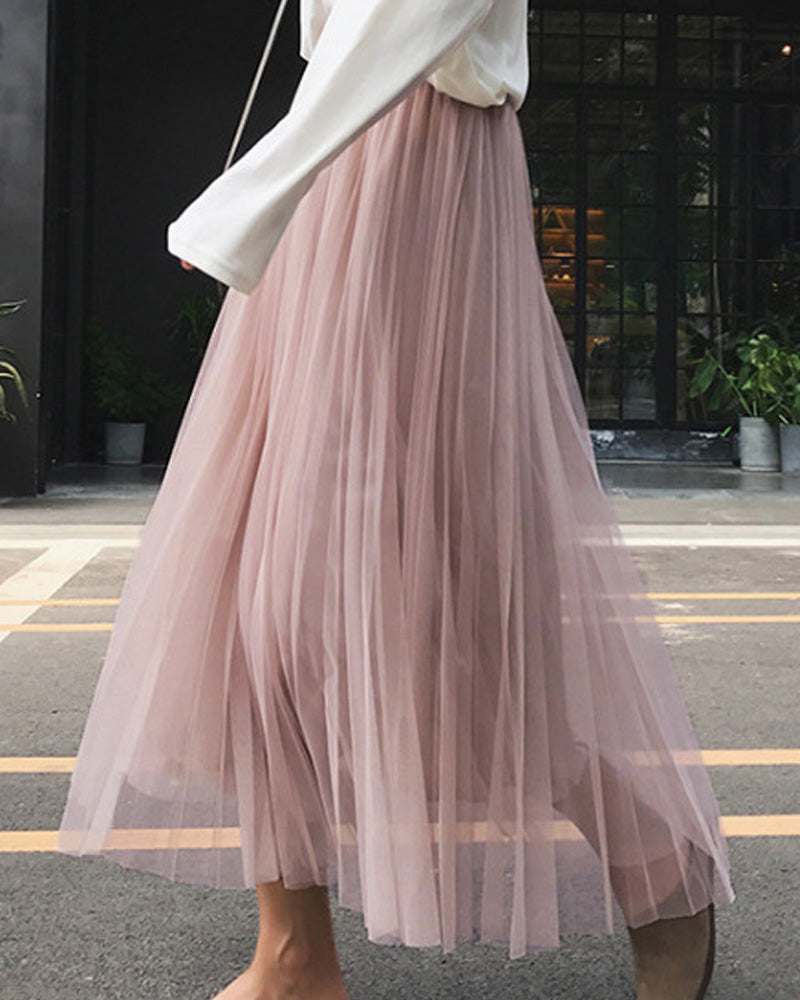 Tulle Pleated Skirt