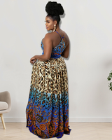 Baroque leopard maxi dress