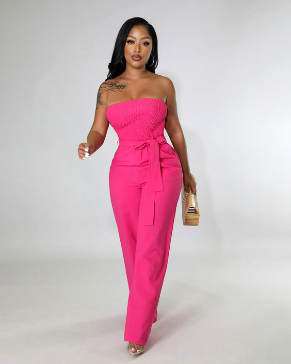 Spring Fresh Strapless Jumpsuit