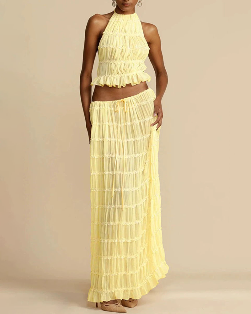 Golden Riviera Skirt Set