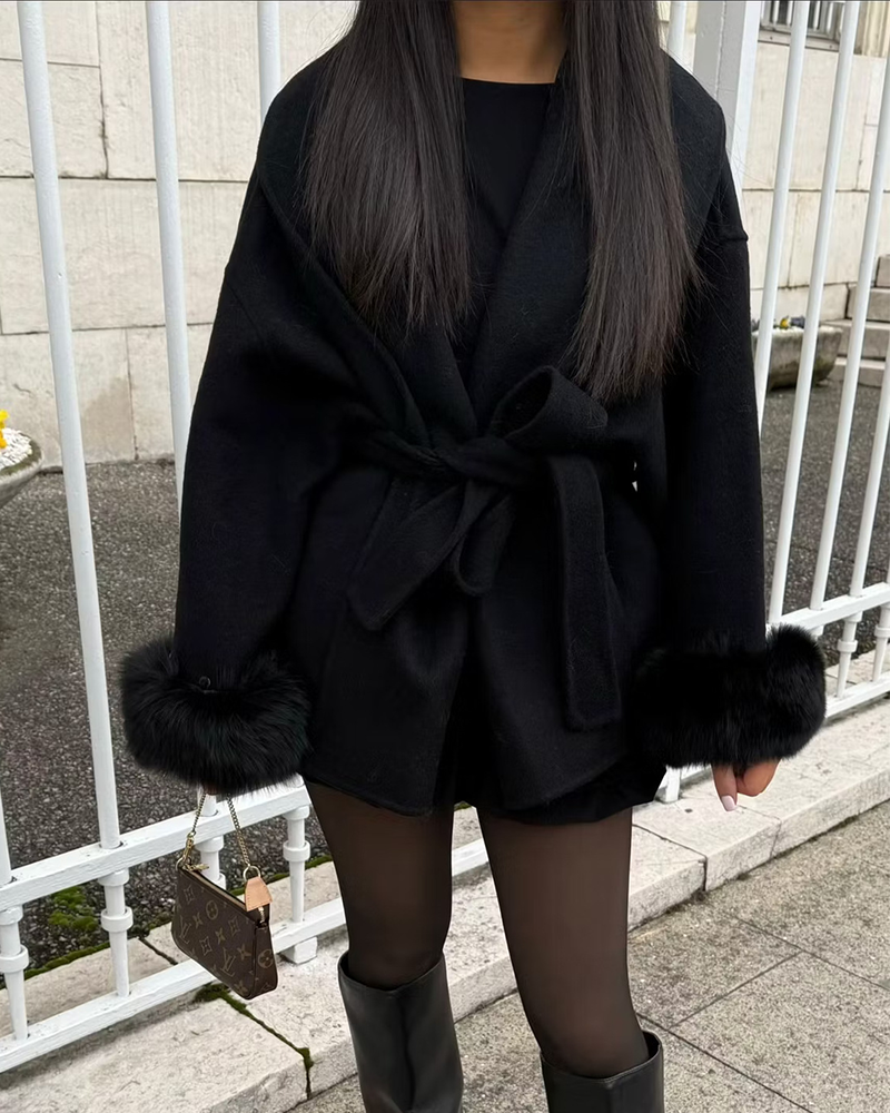 Cozy Fall Waist-Tie Coat