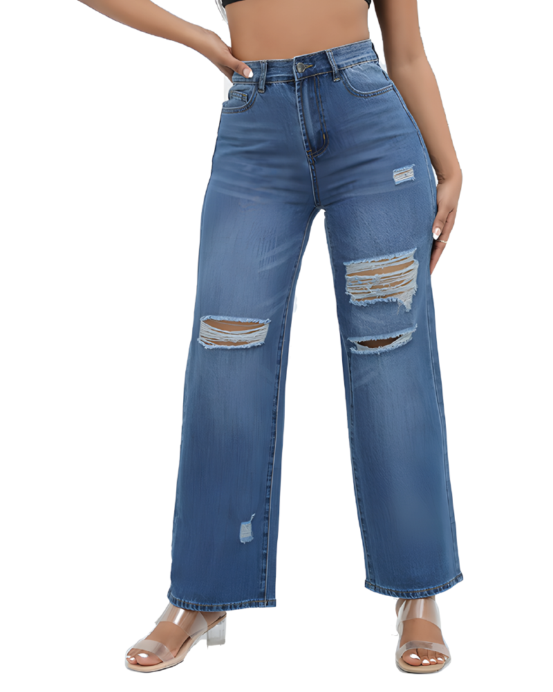 Jorjana Ripped Straight Leg Jeans