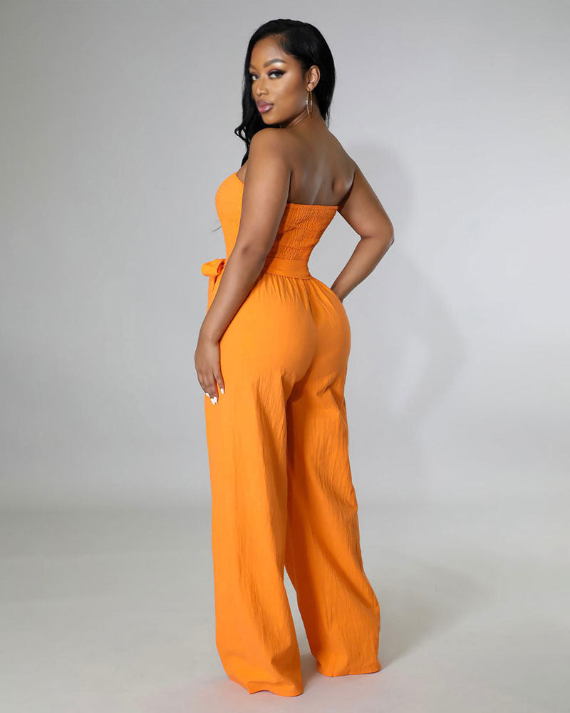 Spring Fresh Strapless Jumpsuit