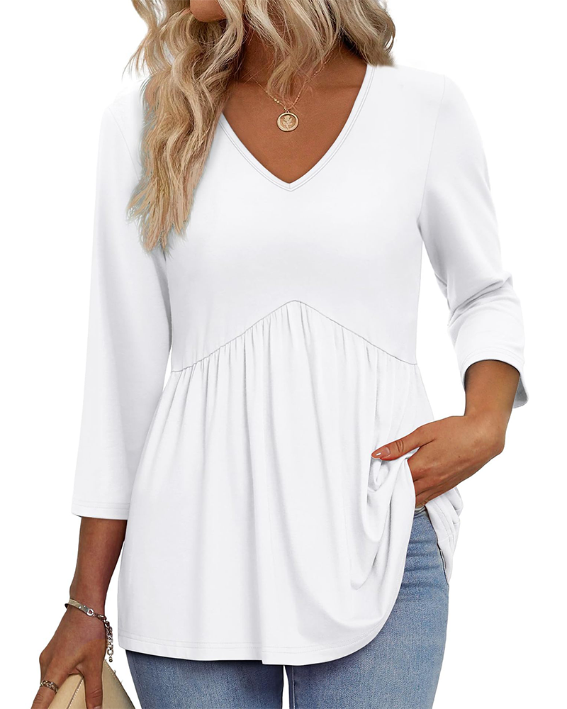 Effortless Style Print Babydoll Top