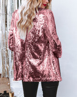 Sequin Cardigan Fashion Coat