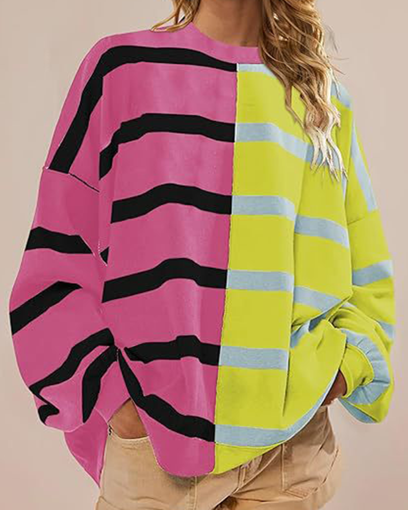 Stripe Vibe Knit Sweatshirt