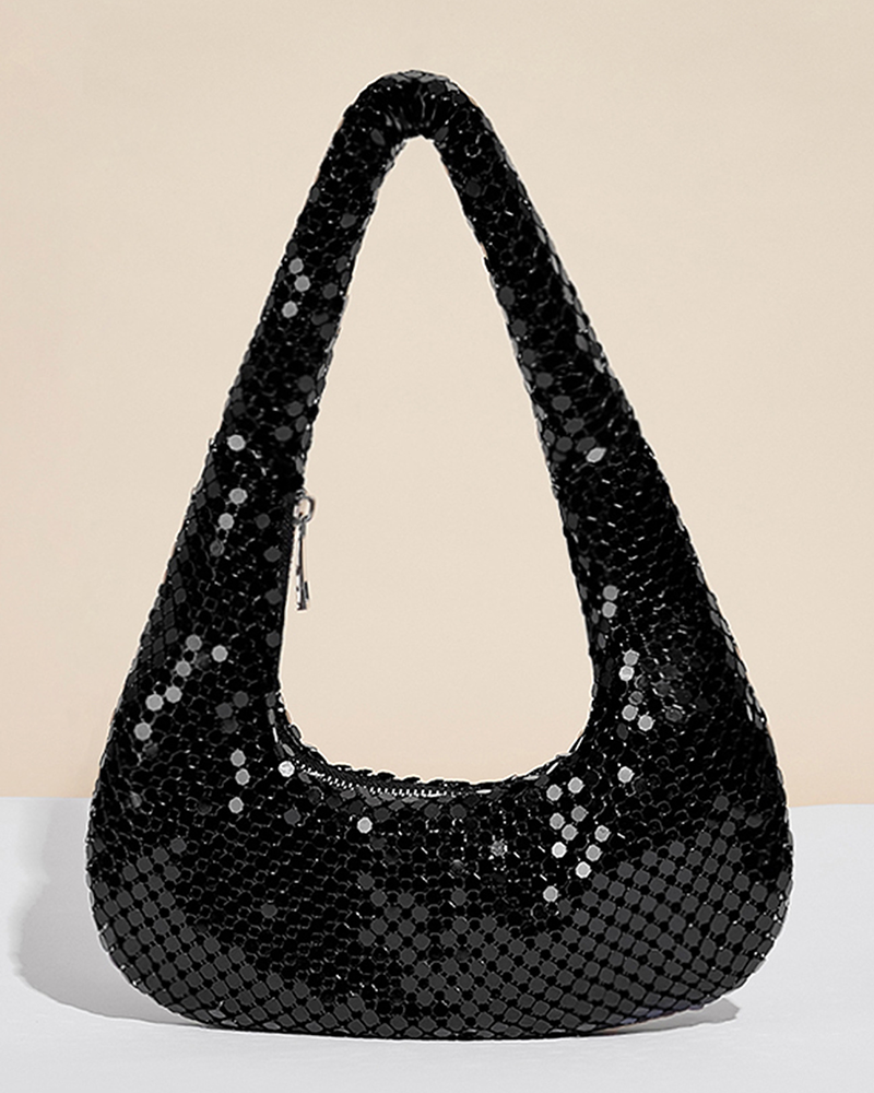 Shimmer slouchy shoulder bag