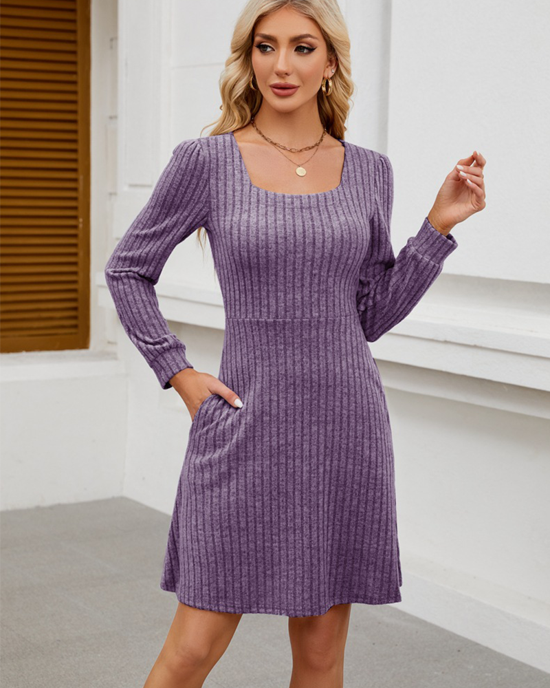 Square Neck Cozy Dress