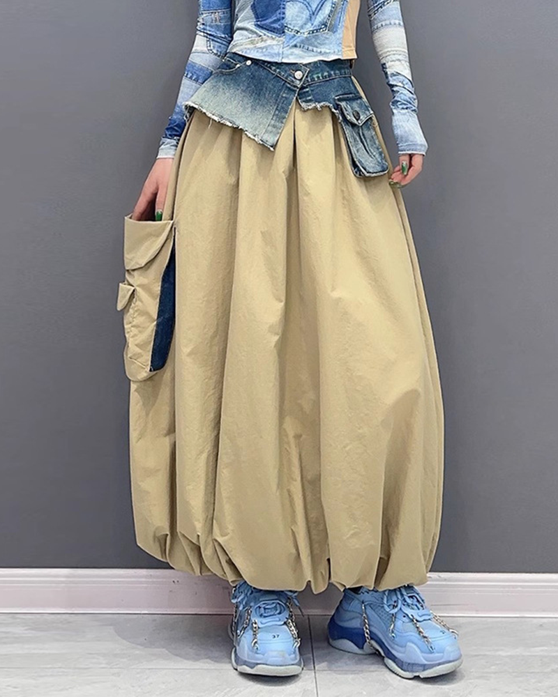 Bubble Denim Skirt